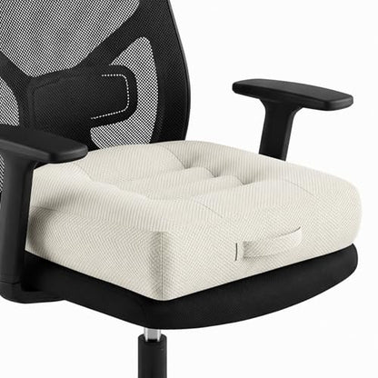 Car Booster Seat Cushion for Adults,Memory Foam Heightening Wedge Seat Pad,Elevated Chair Cushion to Improve Driving Vision(15.7×15.7×5.9inch,White)