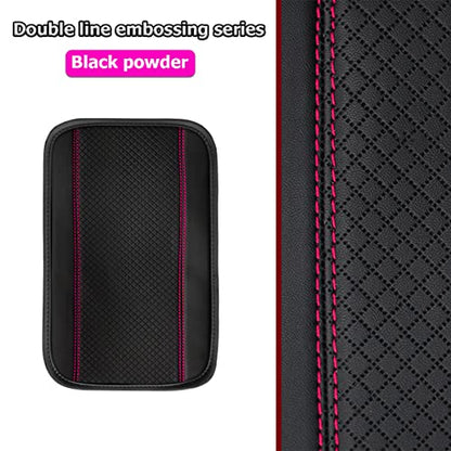 Auto Center Console Pad, PU Leather Car Armrest Seat Box Cover, Waterproof Non Slip Soft Armrest Box Cushion Protector, Car Accessories Universal for SUV, Truck, Van (Black/Pink) - color: Style 2-Black/Pink