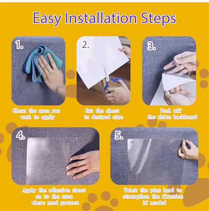 Anti-Cat Scratch Furniture Protector-16-Pack –Single-Sided, Heavy-Duty Self-Adhesive Tape, No-Residue for Couch, Doors & Walls - with 70 Twist Pins (16P+70 Pins) - size: 16P + 70 pins