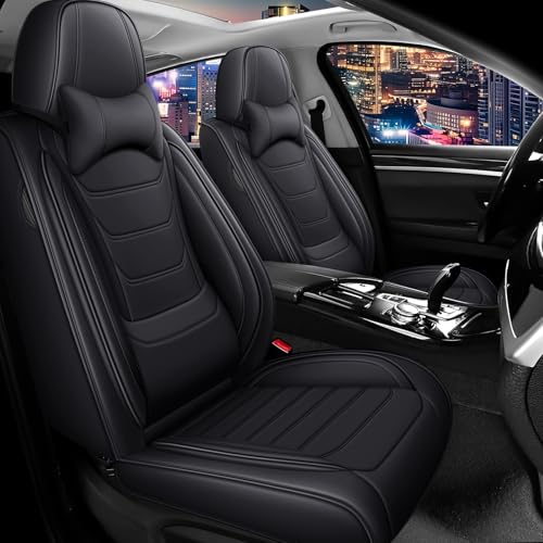 Car Seat Cover Full Set for Mercedes Benz GLA 250 Seat Covers 2017-2025, Nappa Leather Waterproof Seat Covers For Cars, Airbag Compatible, Universal Automotive Seat Covers(Luxury Front Row/Black) - color: Black, size: Front Row Luxury