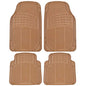 BDK Beige Heavy Duty Front & Rear Rubber Floor Mats Universal Liners for Car SUV Van & Truck, All Weather Protection with Anti-Slip Nibs, Fit Contours of Most Vehicles - color: 554-BG