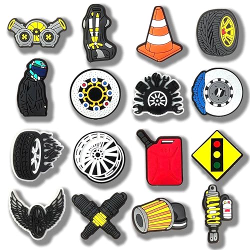 Shoe Charms Set for Clog Sandals, Cute PVC Decorative Accessories for Backpacks & Shoes, Aesthetic Fashion Charms for Teens & Adults (Not a Toy, 14+) - color: 16PCS Car Accessories