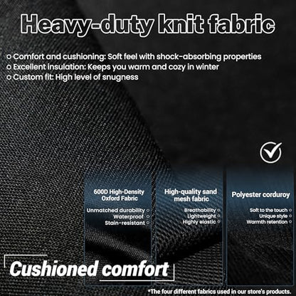 Front 60/40 Split Bench Seat Cover for Chevy Colorado GMC Canyon 2004-2012 Pickup Trucks, No-Armrest Design, Breathable Knitted Fabric with Soft Foam Lining-Black - size: without Console Armrest