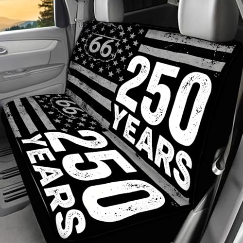 AFPANQZ Car Seat Cover for Rear Bench Seat, 250 Years Print Automotive Back Seat Protector Dogs Pets Seat Cushion for Trucks Vans SUVs Universal Fit - color: 250 Years Print
