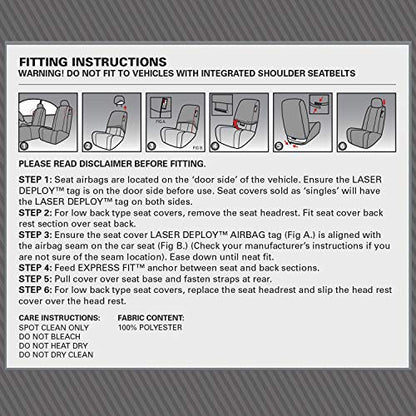 Dickies 3003324LD, Trader Black Water Resistant Seat Cover
