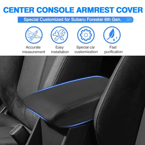 Autorder Center Console Cover for 2025 2026 Forester Accessories Armrest Cover Anti-Scratch Middle Console Pad Leather Armrest Protector - size: Subaru Forester 2025-2026