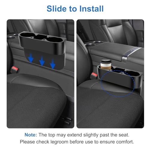 EEEKit Car Cup Holder, Car Seat Seam Wedge Cup Holder, Cell Phone Storage Organizer, Multifunction Glove Box Organizer