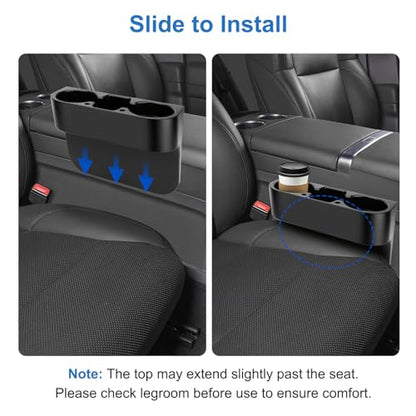 EEEKit Car Cup Holder, Car Seat Seam Wedge Cup Holder, Cell Phone Storage Organizer, Multifunction Glove Box Organizer