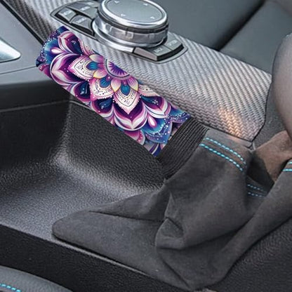 Bulopur Car Shifter Gear Hand Brake Trim Cover Set for Most Cars Van SUV Sedan Truck Auto Accessories - color: Boho Mandala Flower