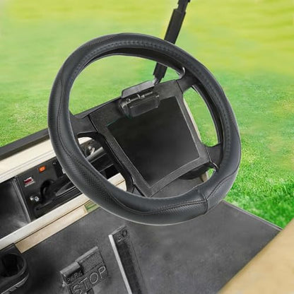 Golf Cart Steering Wheel Covers,13.5 to 14" Golf Cart Steering Wheel Cover Universal for Yamaha,EZGO TXT & RXV,Club Car DS & Precedent, Leather Comfortable, Non-Slip, Wear-Resistant (Black) - color: black