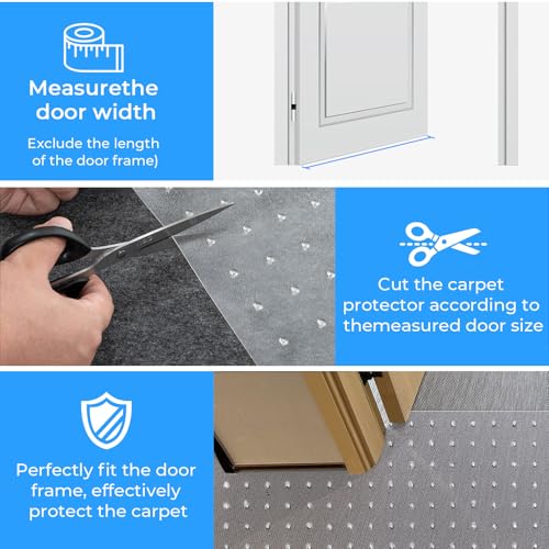 Carpet Protector for cat Dog Anti Scratch Under Door Cat Scratch Protector Mat from Scratching Easy to Cut Non Slip Plastic Carpet Scratch Stopper Cat Scratch Guard Carpet 3.6FT(Clear, 1pcs) - size: 1pcs