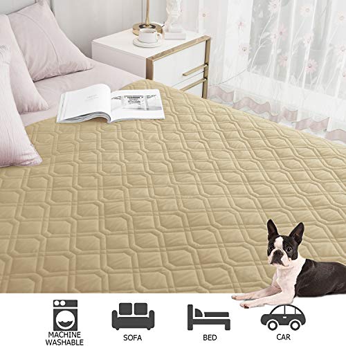 Ameritex Waterproof Dog Bed Cover Pet Blanket for Furniture Bed Couch Sofa Reversible - color: Beige+lightgrey, size: 30x53 Inch (Pack of 1)