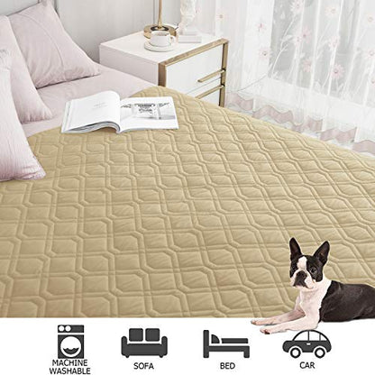 Ameritex Waterproof Dog Bed Cover Pet Blanket for Furniture Bed Couch Sofa Reversible - color: Beige+lightgrey, size: 30x53 Inch (Pack of 1)