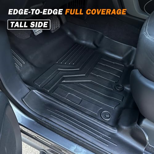 KUST Floor Mats Bed Mat Set for 2017-2024 Nissan Titan, 2016-2024 Titan XD Crew Cab, 5.6FT Truck Bed Liner All Weather TPE Rubber High Edge Heavy Duty - style: For │ Titan 2017-2024 │ Full Set
