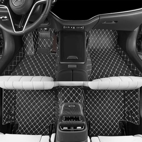 Floor Mats for Cars, All-Weather Mats, Waterproof Trim-to Fit Automotive Floor Mats for 99.9% Cars Sedan Trucks SUV, Custom Floor Liner Car Accessories (Black Beige) - color: Black Beige