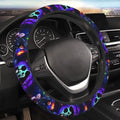 Halloween Jack and Sally Horror Nightmare Christmas Steering Wheel Cover for Women, Neoprene Anti-Slip Universal 15 inch Car Steering Wheel, Anime Car Accessories for Vehicle SUV (1)