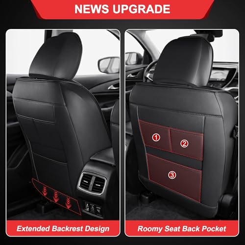 TTX LIGHTING Car Seat Covers for Chevrolet Chevy Equinox 2018-2024 Seat Covers Waterproof 5 Seats Fulll Set Breathable Faux Leather Custom Fit Car Protector Cushion Accessories - size: 17.Equinox 2018-2024 5 Seat Full Set