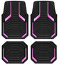 PIC AUTO Heavy Duty Rubber Floor Mats, Pink Aluminum Film Car Mats Set, Front and Rear Car Mats with Anti-Slip Backing, All Weather Protection, Trim-to-Fit for Automotive SUV, Sedan, Van - color: Pink