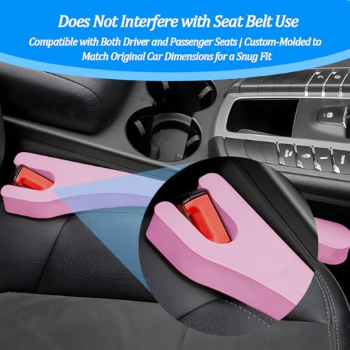 Car Seat Gap Filler, 2PCS Between Seat and Centre Console No Drop Vehicle Gap Plug, Automotive Interior Front Chair Blocker Stop Things from Dropping, Universal for SUV Caravan Truck (Pink) - color: Pink