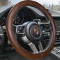 HAOKAY Top Grade Brown Genuine Leather Steering Wheel Cover Men Women, Luxury Steering Wheel Cover for Cars, SUVS and Trucks, Universal 14.5-15 inch - color: BROWN