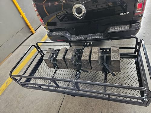 60" x 24" x 13" Hitch Cargo Carrier, 600 Lbs Heavy Duty Folding Luggage Rack for SUV & Truck, Steel Mesh Cargo Carrier Hitch Mount Fits 2" Receiver，with 57x22x13 Waterproof Bag - color: 60x24x13 inch with Bag