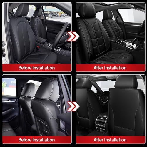 2PCS Custom Fit Faux Leather Front Seat Covers for Nissan Frontier 2007-2026, Anti-Slip & Airbag Compatible, Black - color: #077 Black, size: 2 Front Seats