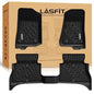 LASFIT Floor Mats for Jeep Wrangler Unlimited 4XE 2021-2024 2025 4 Door Plug-in Hybrid EV-Gas (PHEV), All Weather TPE Custom Fit Car Mats Floor Liners 1st & 2nd Row, Black - style: Wrangler 4XE 2021-2025 Floor Mats