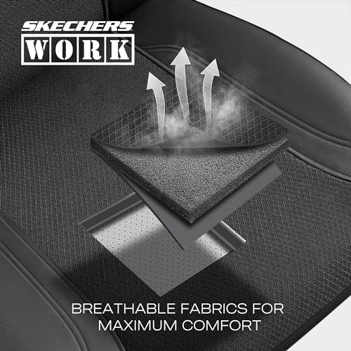Skechers Car Seat Covers, Work Leather Seat Covers 5-Times Stronger Built-in Webbing, Oxford Fabric Seat Cover Full Sets, Airbag Compatible, Automotive Comfort for Cars, Trucks, SUVs,Black