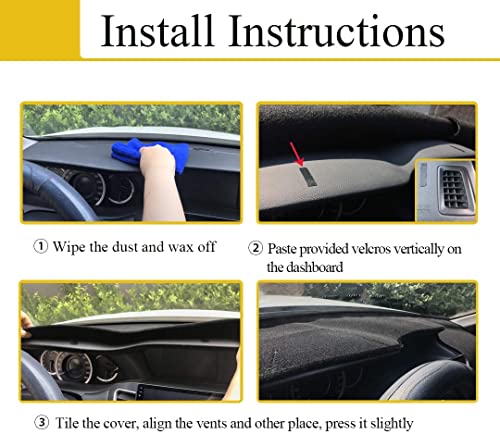 Dash Cover Mat Custom Fit for 1994-1997 Nissan Hardbody D21 Pickup Truck / 1994 1995 Pathfinder, Dashboard Cover Pad Carpet Protector F137 (Black) - color: 94-97 Black