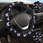 Purple Butterfly Car Steering Wheel Cover Non-Slip - color: Purple Butterfly