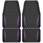 CAR PASS Bling Rubber Car Mats Diamond Floor Mats Full Set Anti-Slip 3D Rhombus Waterproof Universal Trim to Fit Liner Glitter Crystal Sparkly Shining Rhinestone Girl Women SUV Sedan Van, Black Purple - color: Purple Diamond