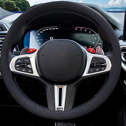 JDDRY Car Steering Wheel Cover,Silicone Steering Wheel Protector,Universal Fit Steering Wheel Cover, Steering Wheel Protective Cover(Black,1PC) - color: Black