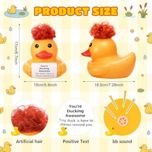 Civaner 7 Inch Emotional Giant Rubber Duck with Positive Message Thank You Gifts Motivational Rubber Duck Gift for Desk, Office, Home Decor Graduation(Who You are) - style: Who You Are