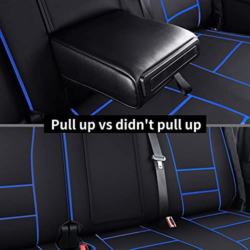 Coverado Car Seat Cover Full Set with Waterproof Neoprene, F150 Seat Covers for Trucks, Seat Protector Compatible with 2015-2025 Ford F150 Crew Cab & 2017-2025 F250 F350 F450, Black & Blue - color: Blue