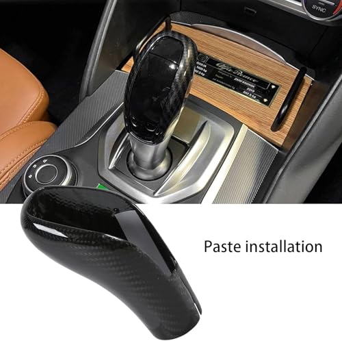 Gear Shifter Knob,Shift Knobs,Car Gear Shift Knob Head Cover Sticker Trim, Carbon Fiber Car Shifter Cover Gear Shifting Lever Knob Cover for Giulia Stelvio 2020‑2021