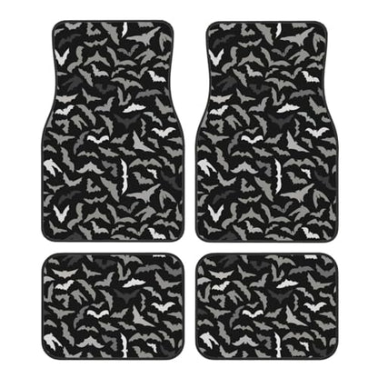 4 Pcs Waterproof Car Floor Mats - Anti-Slip Car Mats Full Set Gray Flying Bats Halloween Universal Fit Car Carpet, Car Accessories Interior for Car, Truck, SUV