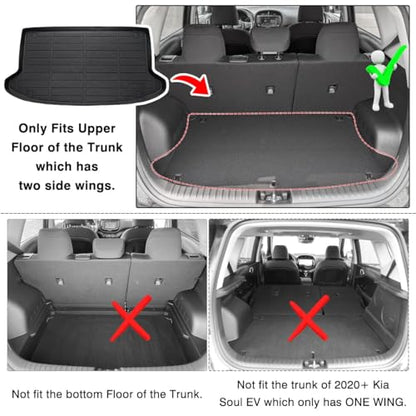 Cartist Cargo Liner Custom Fit for Kia Soul 2020 2021 2022 2023 2024 2025 (Not for Soul EV) All Weather Cargo Mat Odorless Anti-Slip TPE Trunk Floor Mat (Only Fits Upper Floor of The Trunk) - size: 5)Kia Soul (Not for Soul EV)【2020-2025】