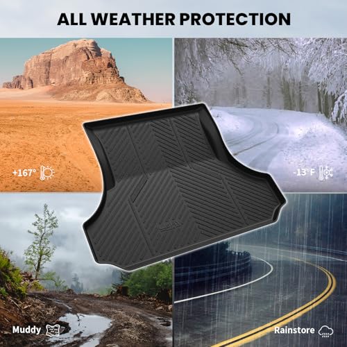 LASFIT Trunk Mat for Dodge Charger 2011-2023, for Chrysler 300 2011-2023, Fit Without Subwoofer, All Weather TPE Custom Fit Car Mats Cargo Liner Cargo Mat, Black - style: 4) Charger/Chrysler 300 | 2011-2023 |Trunk Mat
