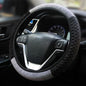 Diamond Car Steering Wheel Cover,Crystal Rhinestone Steering Cover Universal Fit 15 inch Car Steering Wheel Protector for Women & Girl (Silver Black) - color: Half Silver