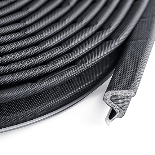 BBTO Weather Stripping Door Seal Exterior Weather Strip for Window V-Shaped Foam Kerf Garage Door Gap Blocker Soundproof Home Improvement Easy to Install(150 Feet,Black) - color: Black, size: 150 Feet