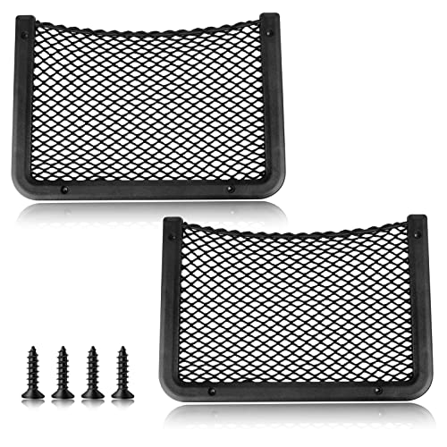 ABS Plastic Frame Automotive Cargo Nets Car Net Pocket Phone Car Mesh Net Holder RV Storage Boat Cargo Pocket Organizer Framed Mesh Net Pocket with Screws for Auto RV Net(2, 12 x 7.9 Inch) - size: 12 x 7.9 Inch