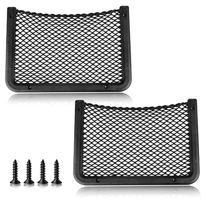 ABS Plastic Frame Automotive Cargo Nets Car Net Pocket Phone Car Mesh Net Holder RV Storage Boat Cargo Pocket Organizer Framed Mesh Net Pocket with Screws for Auto RV Net(2, 12 x 7.9 Inch) - size: 12 x 7.9 Inch