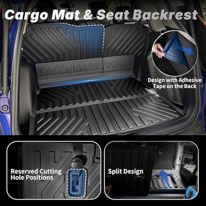 OEDRO Floor Mats Cargo Liner Set Fit for Honda CRV 2023 2024 2025 2026 All Models (Gasoline & Hybrid), Custom Fit All Weather Floor Liners & Trunk Mat TPE Rubber Liners CRV Accessories - style: 2023-2026 | 1st & 2nd Row & Cargo & Backrest Mats|
