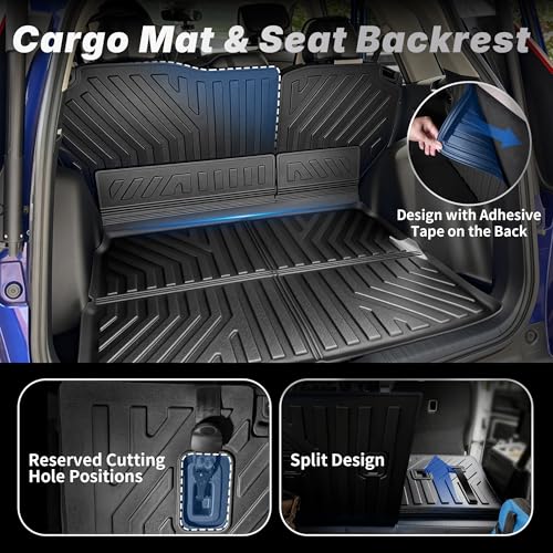 OEDRO Floor Mats Cargo Liner Set Fit for Honda CRV 2023 2024 2025 2026 All Models (Gasoline & Hybrid), Custom Fit All Weather Floor Liners & Trunk Mat TPE Rubber Liners CRV Accessories - style: 2023-2026 | 1st & 2nd Row & Cargo & Backrest Mats|