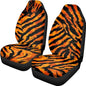 Tiger Stripes Print Car Front Seat Covers, Thin Breathable Easy to Install Automotive Bucket Seat Covers Fits Most Cars SUV Trucks, 2 Piece - color: Tiger Stripes