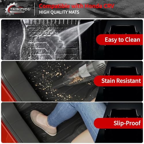 Floor Mats Compatible with 2023 2024 2025 2026 Honda CRV Cargo Mats Liner TPE Back Seat Cover Trunk Mats Fuel 2024 CR-V Accessories Non-Hybrid (Lower Deck, Trunk Mat+Backrest Mats+Floor Mats) - style: For Honda CRV Gas | 2023-2026