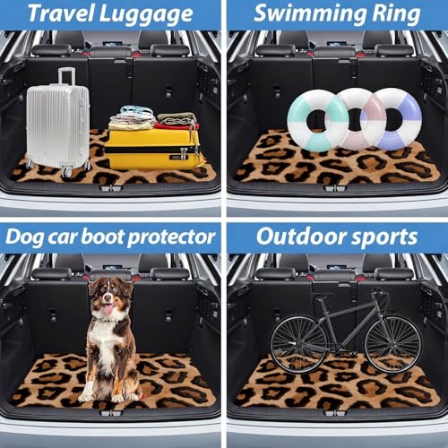 Automotive Floor Mats 5 Pcs, Universal Car Floor Mats, Leopard Print Cargo Liner, Car Accessory for SUVs/Sedan/Wagons, Durable Protective Mat, Trunk Liner for Families/Travel Enthusiasts - style: Bundle 8