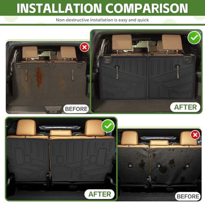 2nd&3rd Row Seat Back Mat for 2025 2026 Toyota 4Runner 7 Seats Gas, Kick Mats Rear Backrest Cover All Weather TPE Protector Cargo Liner Accessories(Not for Hybrid EV/i-Force MAX) - size: 7Seats-Seatback Mats(2nd&3rd Row)