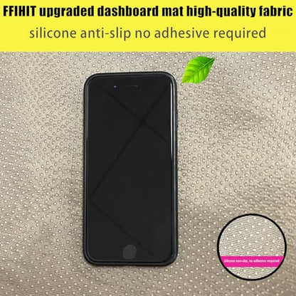 Upgraded Dashboard Mat for 2017-2022 2023 2024 Volkswagen VW Tiguan (S SE SEL SEL Premium) Polyester Dash Mat UV Rays Non-Slip Windshield Reflective Instrument Cover Interior Accessory Black