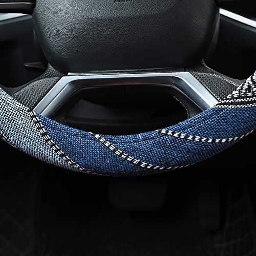 Valleycomfy Cloth Steering Wheel Covers for Women Bohemian Universal 15 inch Baja Blanket Enthic Blue - color: ClothD